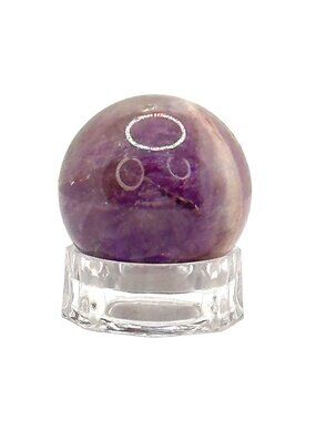 Natural Amethyst Crystal Sphere With Stand  Healing Stone Chakra Balancing NWOT